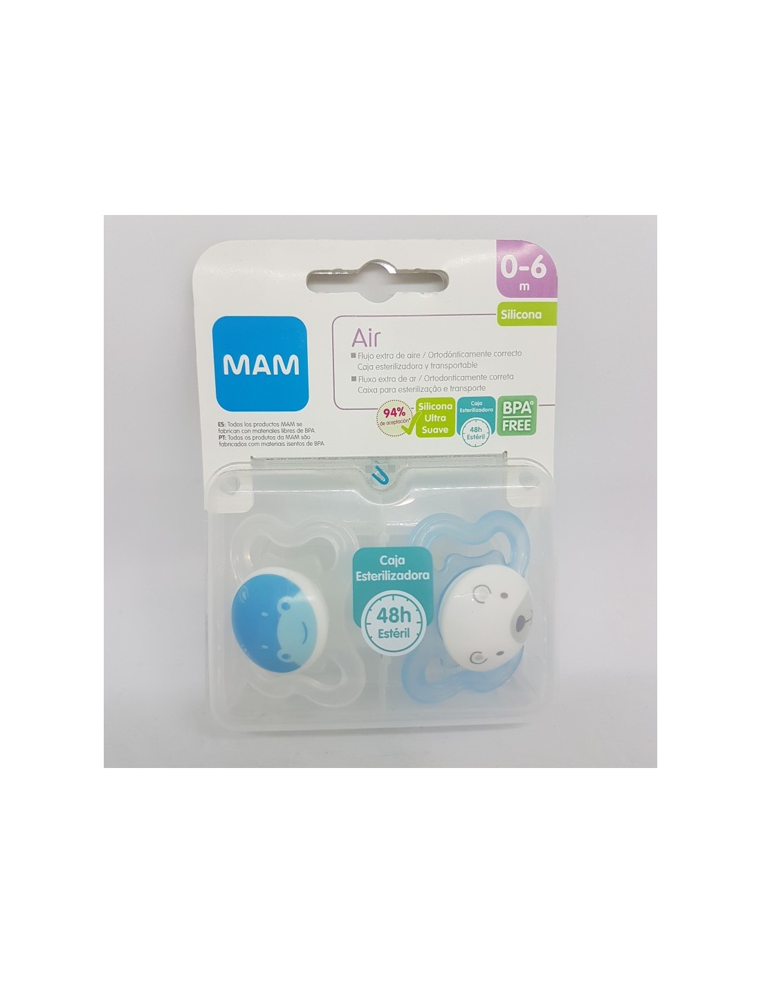 MAM CHUPETE SILICONA AIR 0- 6 M PACK DOBLE